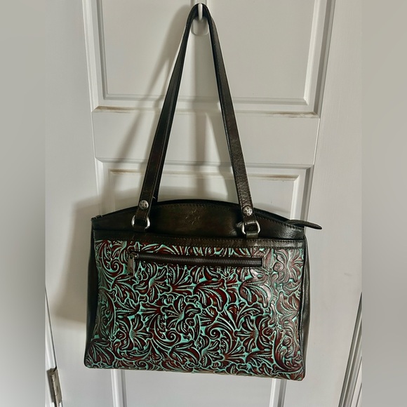 Patricia Nash Handbags - Patricia Nash Dark Brown Tooled Poppy Italian Leather Tote Shoulder Bag (M3020)